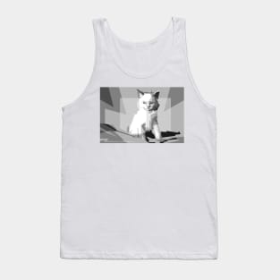 cat grayscale Tank Top